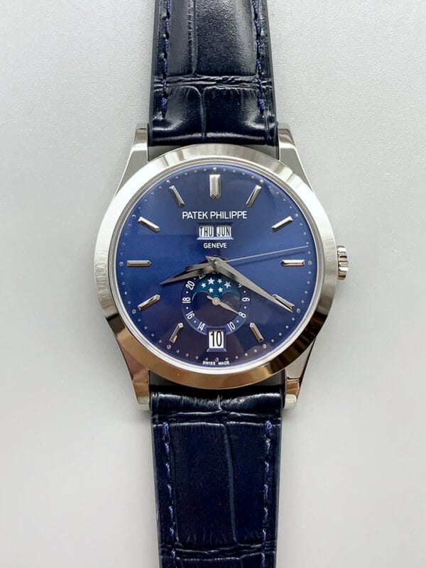 パテックフィリップ アニュアルカレンダー ブルーダイヤル レザーストラップ 1:1スーパークローン