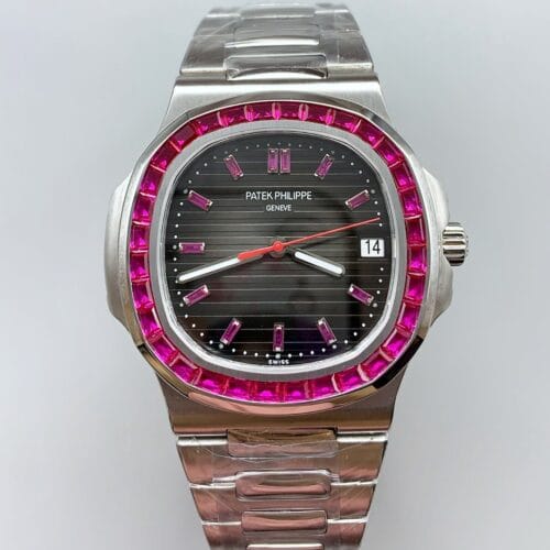 パテック フィリップ ノーチラス 5711 ブラックダイヤル 904Lスチール ルビーべゼル（1:1スーパークローン）