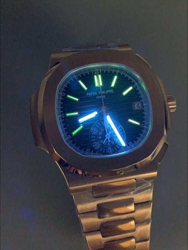 パテック フィリップ ノーチラス 5980/R ローズゴールド 904Lスチールケース ブラックダイヤル（1:1スーパークローン）