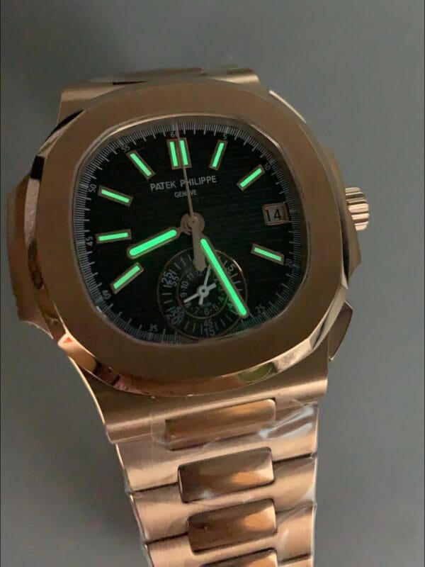 パテック フィリップ ノーチラス 5980/R ローズゴールド 904Lスチールケース ブラックダイヤル（1:1スーパークローン）