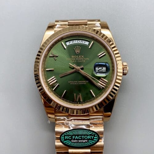 ロレックス デイデイト 40mm グリーンダイヤル ローズゴールドブレスレット（1:1スーパークローン）